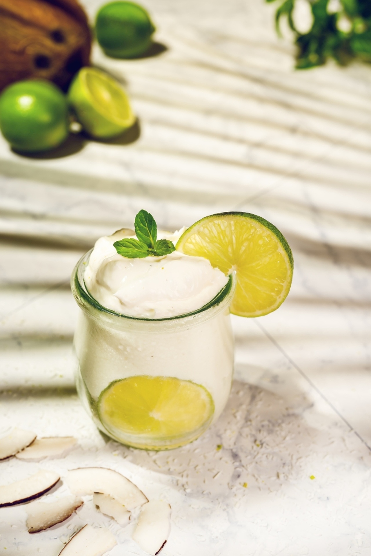 Kokos Limette Dessert im Glas - Rezept