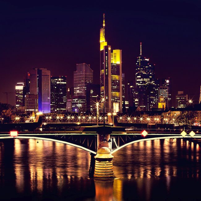 Fotografie Sykline Frankfurt am Main nachts, Skyline Frankfurt Fotografie, Panoramafotografie